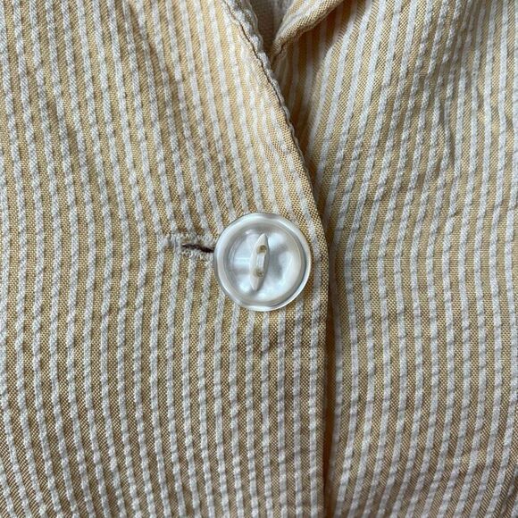 Vintage 50s Yellow Seersucker Stripe Blouse Skirt Outfit Mix and Match XS - Picture 6 of 7